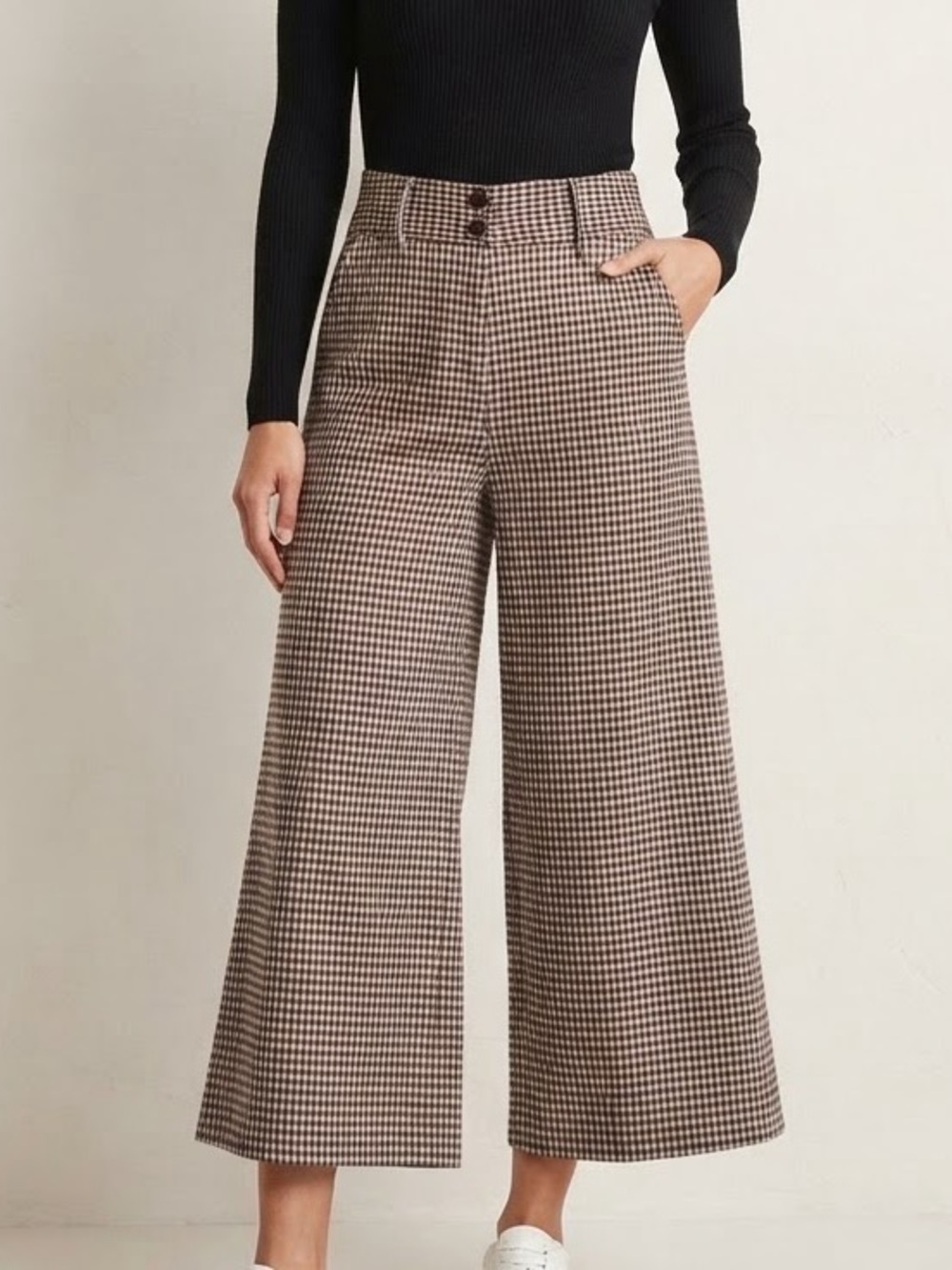 Imperial Sz M Plaid Academia Preppy Culotte Wide Leg Pants